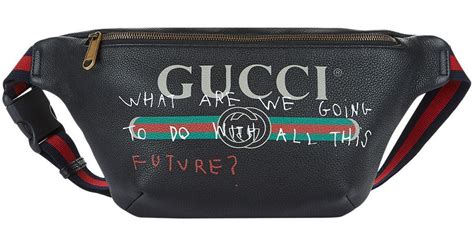 Shop men's gucci belt bags. Gucci Leather Slogan Logo Print Belt Bag in Black - Lyst