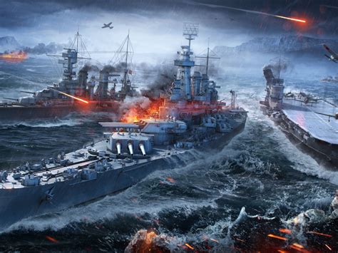 Download 1400x1050 Wallpaper Video Game Warships Ships World Of