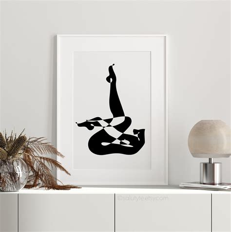 Modern Erotic Art Nude Woman Drawing Black And White Figure Etsy