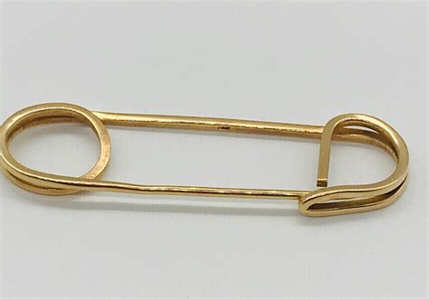 Vintage Large 14k Yellow Gold Safety Pin Brooch Vintage Pin Etsy