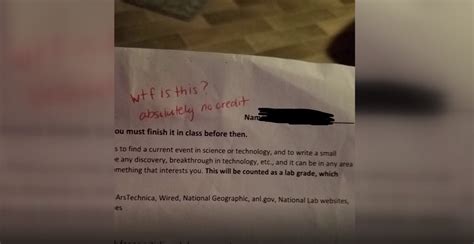 Florida Teacher Writes Wtf Is This On Students Assignment Wish Tv