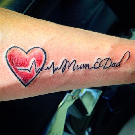 Update 89 About Mom Dad Tattoo With Heartbeat Unmissable In Daotaonec