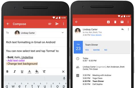 Gmail Updated To V60 With Rich Text Formatting And Instant Rsvps Apk