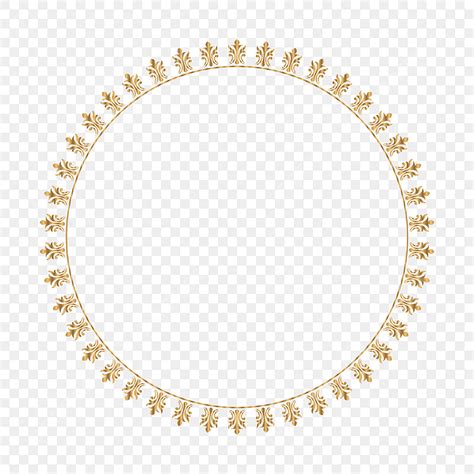 Gambar Bingkai Lingkaran Emas Dengan Desain Ornamen Bunga Vintage Yang