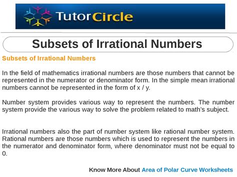 Subsets Of Irrational Numbers By Tutorcircle Team Issuu