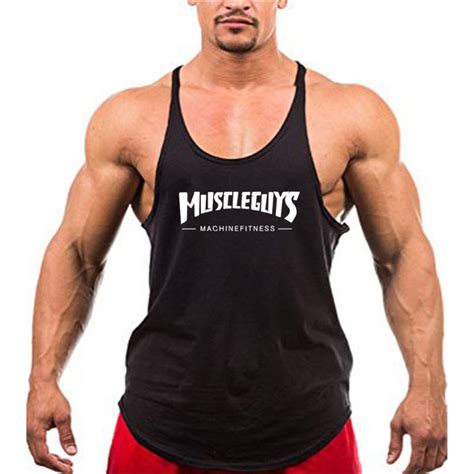 Mens Bodybuilding Tank Top Gyms Workout Fitness Cotton Sleeveless Shirt