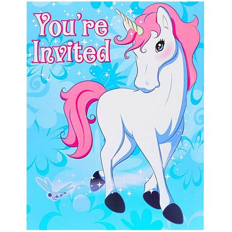 Enchanted Unicorn 2nd Birthday Invitations