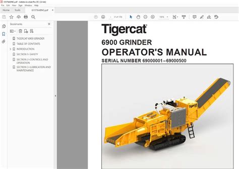 Tigercat 6900 GRINDER OPERATOR S MANUAL SN 6900000169000500 PDF