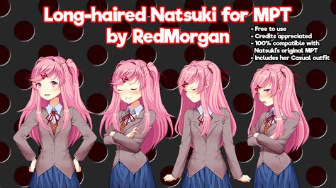 Long Haired Natsuki Sprite Pack For Mpt Rddlcmods