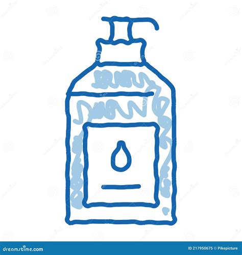 Liquid Soap Bottle Doodle Icon Hand Drawn Illustration Stock Vector