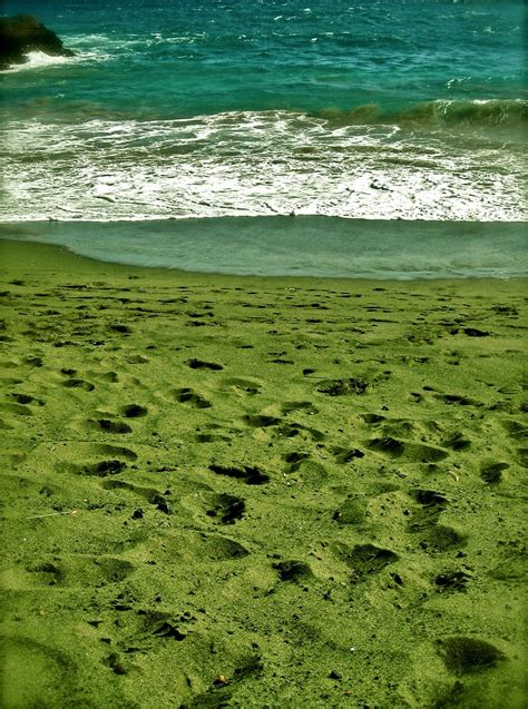 Around The World And Back Colours Of The World Green Sand Beach