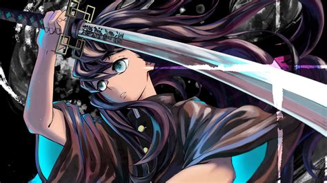 Demon Slayer Long Hair Muichiro Tokito With Sword Hd Anime Wallpapers
