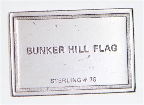 925 Sterling Silver Bunker Hill Flag Flag Series 15 Grams