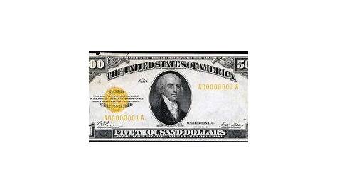 Value of $5,000 Gold Certificate Notes - Rare Money