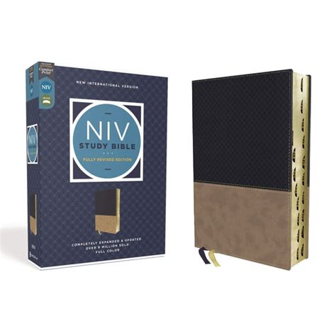 Niv Study Bible Fully Revised Edition Leathersoft Navytan Red