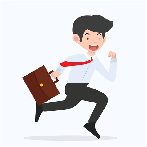 Businessman Running With A Briefcase Cartoon 589518 Vector Art At Vecteezy