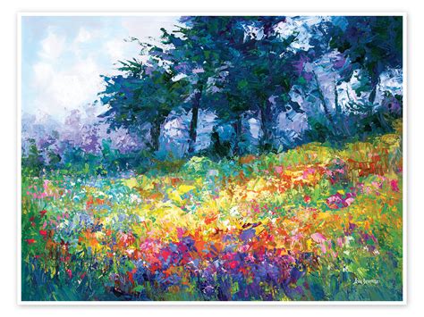 Colourful Wildflowers In Bloom Ii Print By Leon Devenice Posterlounge