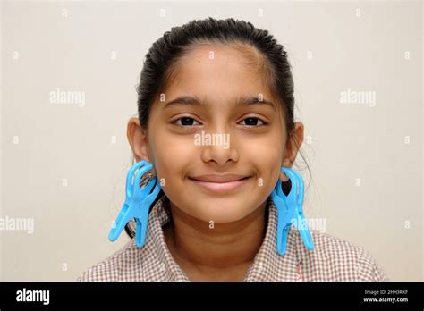 mumbai maharashtra india asia aug 13 2021 portrait of indian eight years old girl having fun on