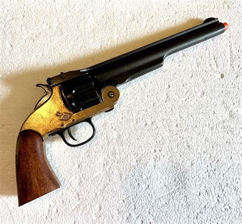 New Denix Non Firing Old West M1869 Schofield 2 Tone Brass Pistol