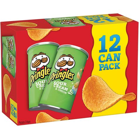 Pringles Canisters Sour Cream And Onion 25 Oz 12 Ct