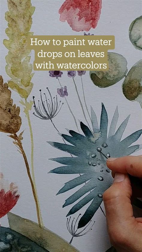 How To Paint Water Drops On Leaves With Watercolors
