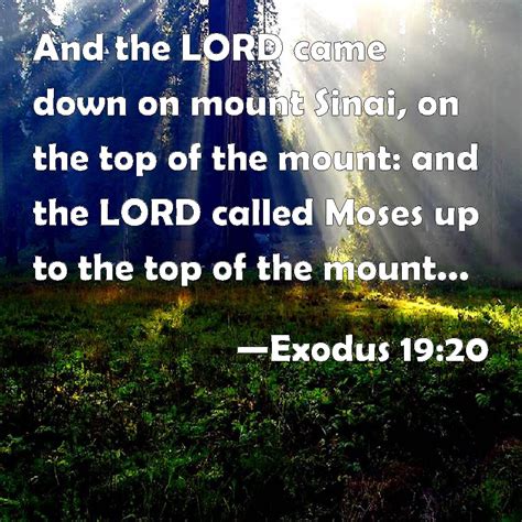 Exodus 1920 And The Lord Came Down On Mount Sinai On The Top Of The