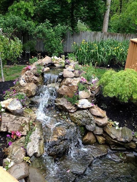 Simple waterfall design use basic pond pump and fountain pump parts you can either order or pick up at a local garden center. 100 Marvelous Small Waterfall Pond Landscaping Ideas for ...