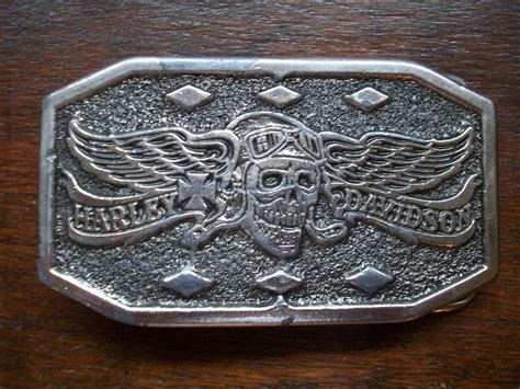 Vintage Harley Davidson Skull Belt Buckle Etsy Vintage Harley