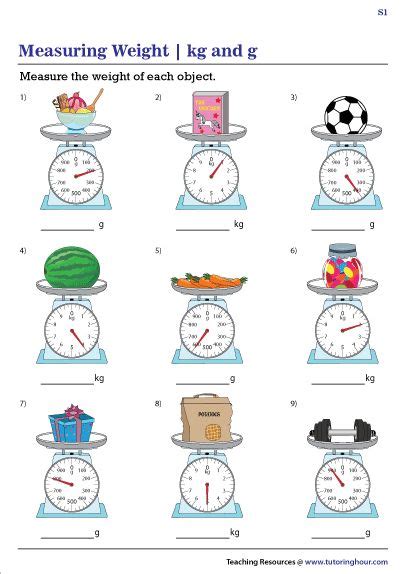 Reading Weighing Scales Worksheets Kilograms And Grams Math