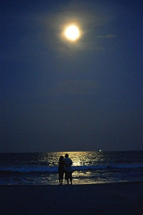 Walk On The Beach In The Moonlight Beach At Night Night Aesthetic