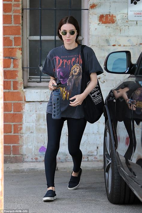 Rooney Mara Wears Dracula T Shirt As She Shows Off Slim Limbs In La Daily Mail Online