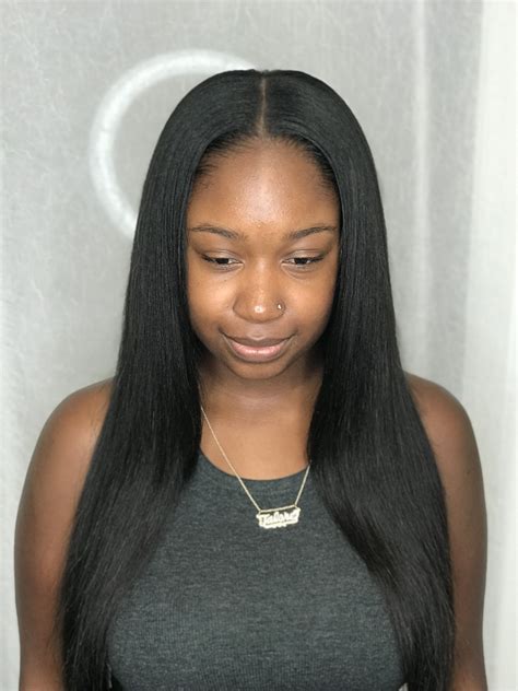 Jasminique Adornmestudio Middle Part Sew In Frontal Hairstyles
