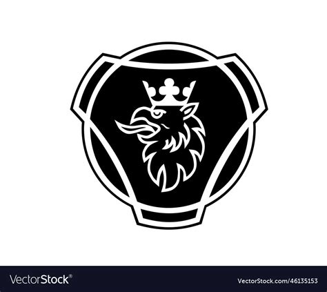 Scania Brand Logo Symbol Black Design Swedish Car Vector Image