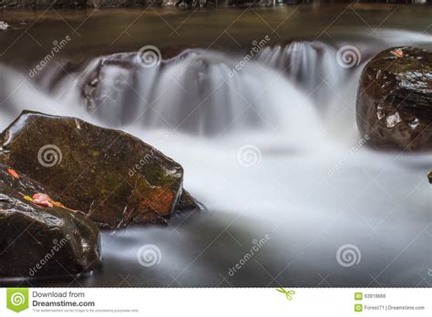 Waterfall And Rocks Covered With Moss Stock Photo Image Of Landscape