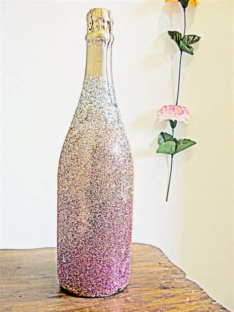 Hunted And Made Diy Ombre Glitter Champagne Bottle How To Guide