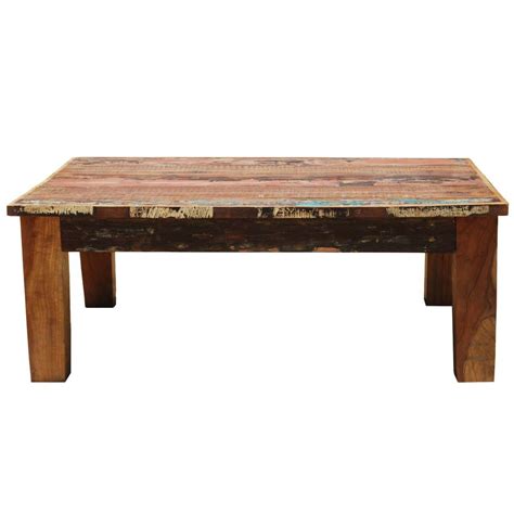 Transparent glass construction makes this glass coffee table a welcome addition to any living space that prioritizes bright natural light. Culbertson Rustic Reclaimed Wood Rectangle Coffee Table