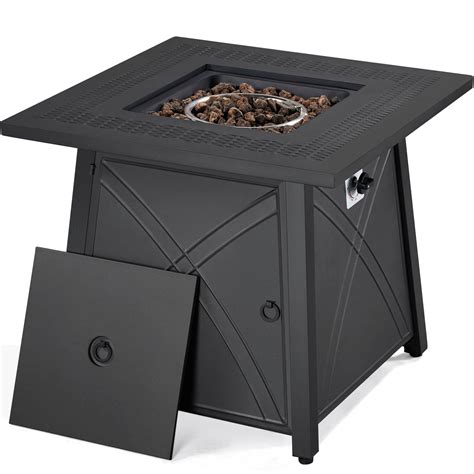 Buy Yaheetech Propane Gas Fire Pit 28 Inch 50 000 Btu Square Gas Firepits With Iron Tabletop For