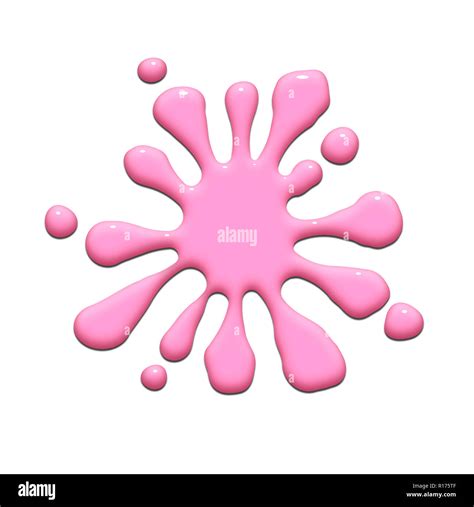 Splatter Of Pink Colour Paint White Background Stock Photo Alamy