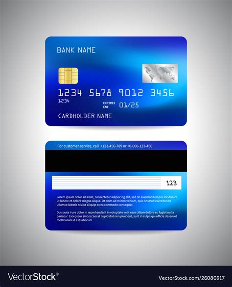 Credit Card Front And Back Side Credit Royalty Free Vector