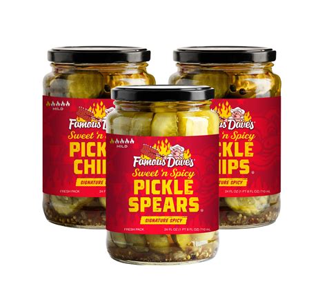 Buy Famous Daves Pickle Variety 3 Pack Sweet And Spicy Pickle Spears 24 Oz 1 Jar Sweet