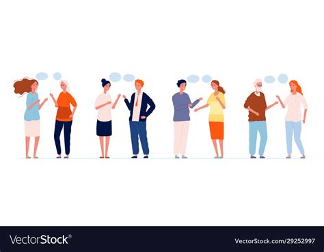 Chatting Characters Different Persons Talking Man Vector Image
