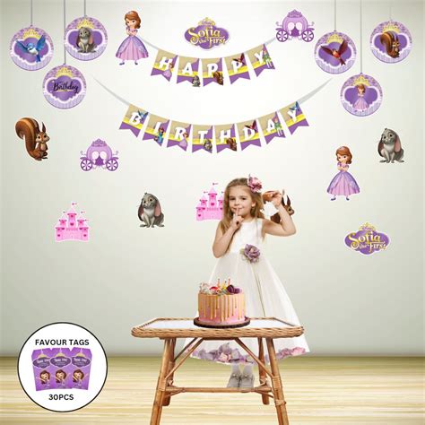 Enchanting Sofia Theme Birthday Party Decorations - Banner, Cutouts, F