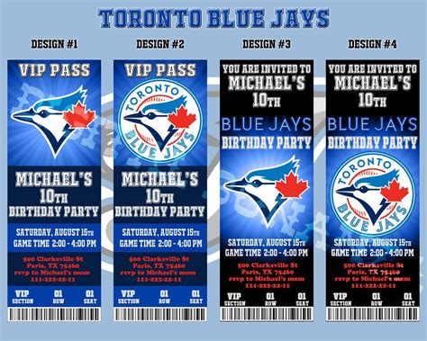 Blue Jays Baseball Invitation Baseball Birthday Party Toronto Blue Jays