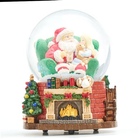 Holiday Time Whimsical Santa Snow Globe