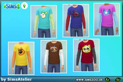 Blackys Sims 4 Zoo Long Sleeve Shirt Companion By Simsatelier Sims 4