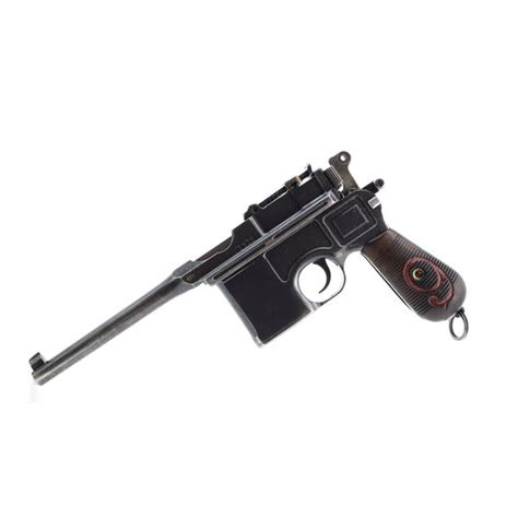 German Mauser Model C96 Red 9 Broomhandle Caliber 9mm Luger