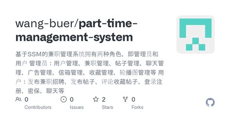 Github Wang Buer Part Time Management System Ssm