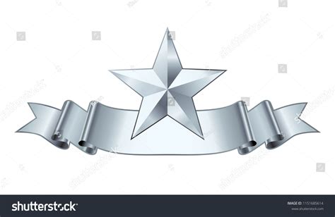 Silver Star Ribbon Vector Stock Vector Royalty Free 1151685614