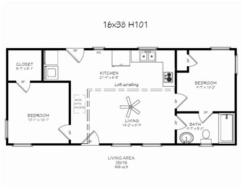 Home Inspiration Glamorous 16x40 House Plans 13 16x40 Cabin Floor Tiny