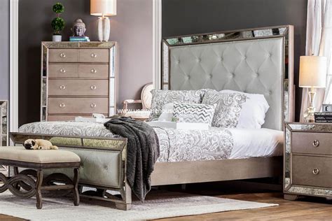 55 cozy master bedroom ideas 2020 for your inspiration mirrored. Loraine Antique Silver Mirrored Bed CM7195 - USA Warehouse ...